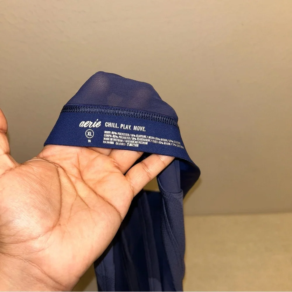 Aerie Navy Camouflage‎ Sports Bra Size XL